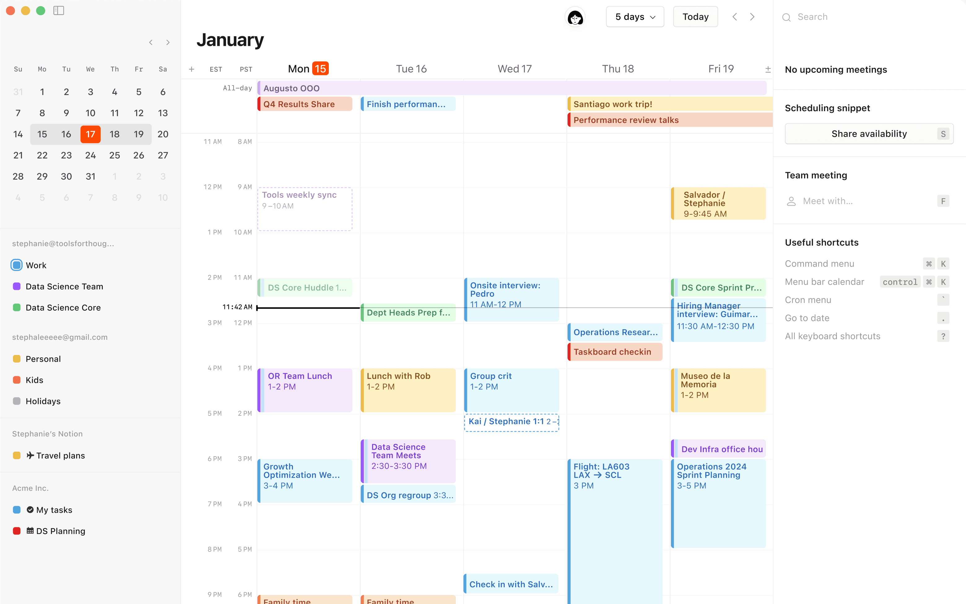צילום מסך של Notion Calendar במחשב