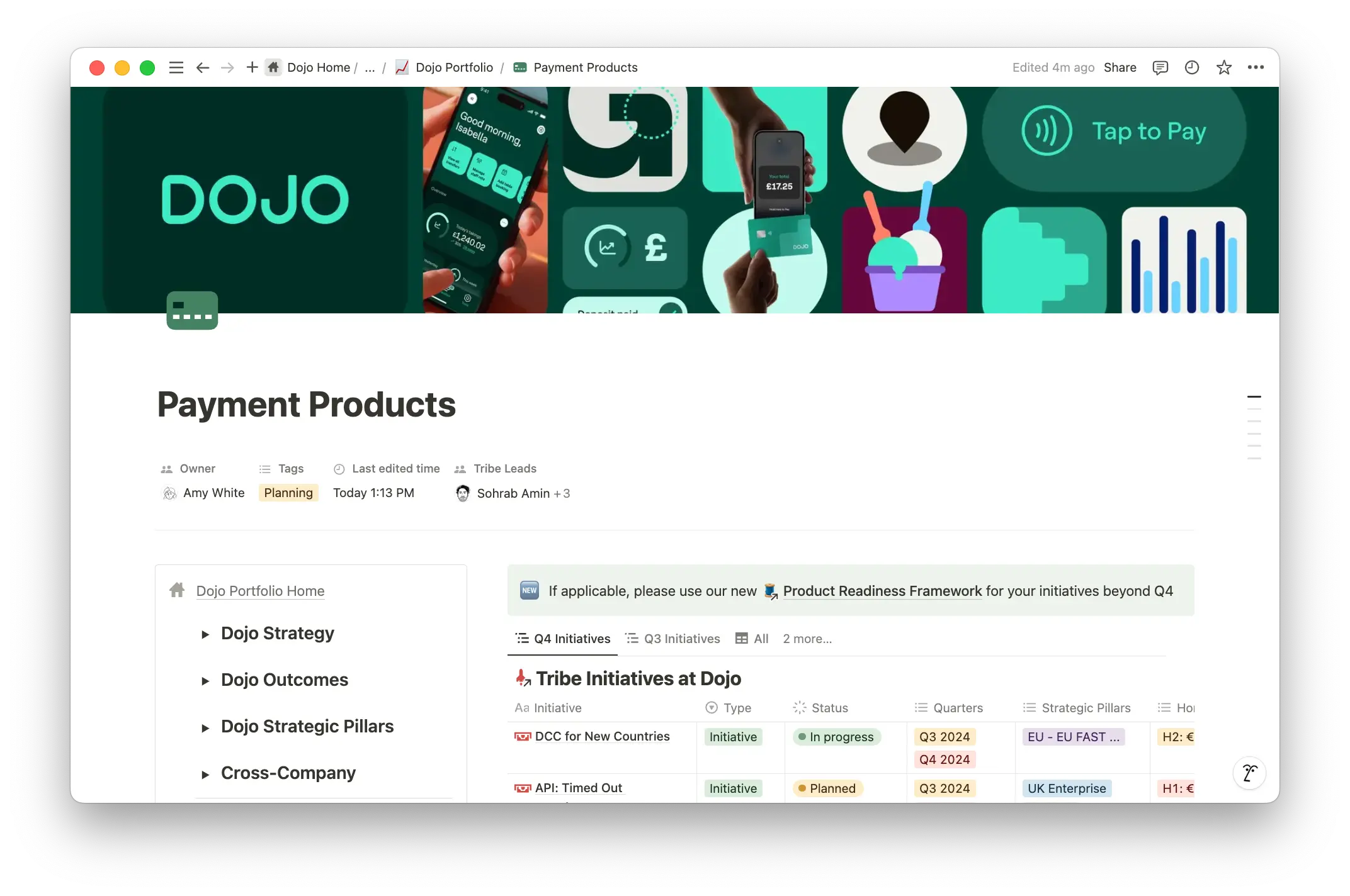 Dojo's centralised workspace in Notion connects strategic priorities to individual work, giving teams complete visibility into how their daily tasks drive company-wide objectives forward.