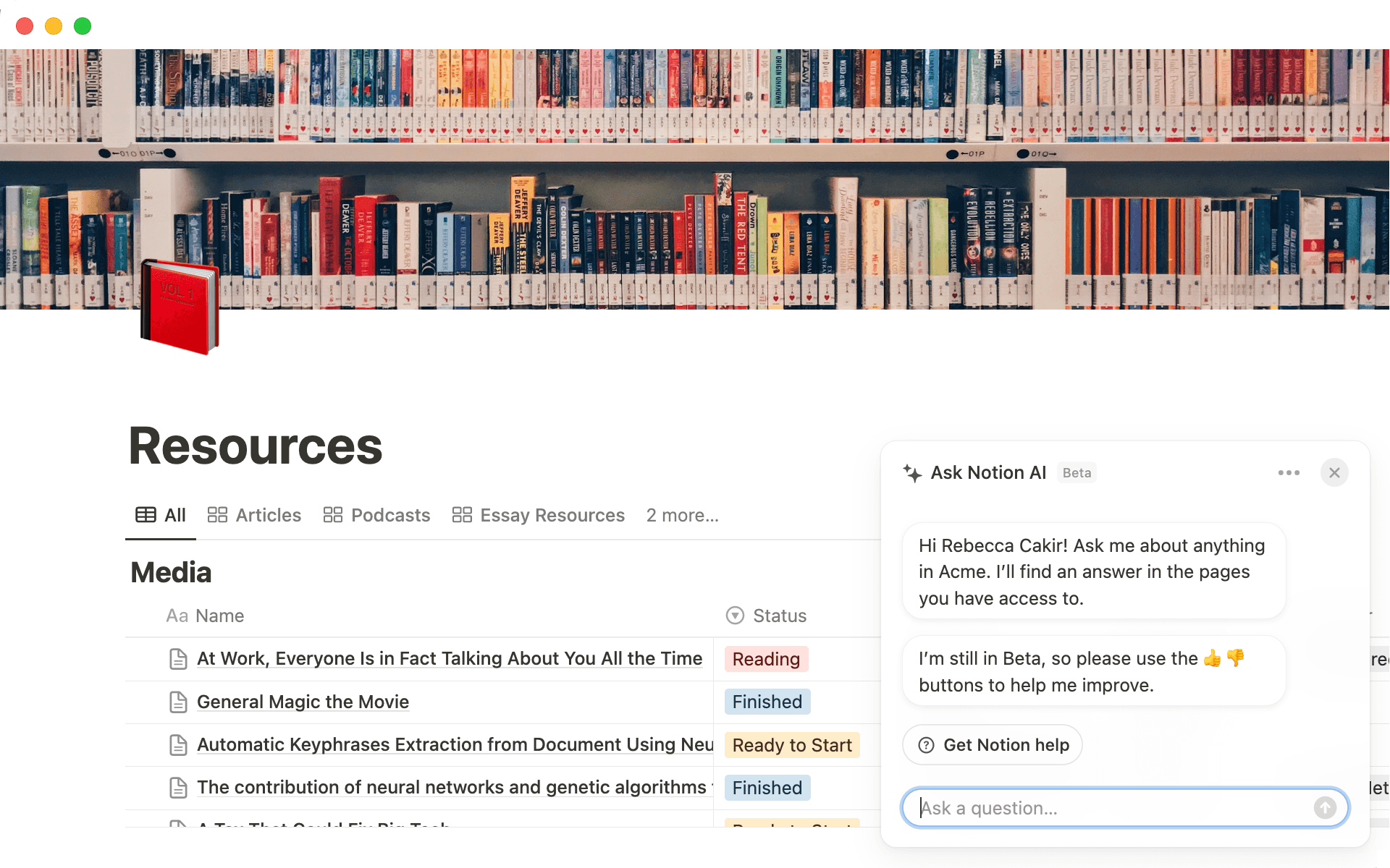 Q&Aを開くには、右下にあるスパークルアイコンをクリックします。また、検索メニューからもQ&Aを利用できます。