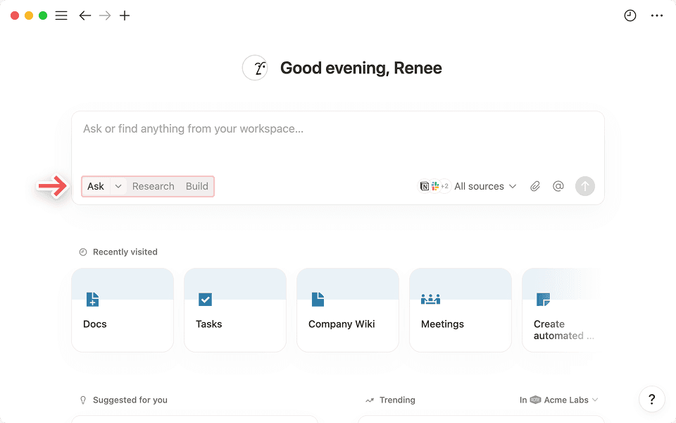 ニーズに応じて、回答の検索やトピックの調査、レポートの作成、データベースの構築などをNotion AIに依頼できます。