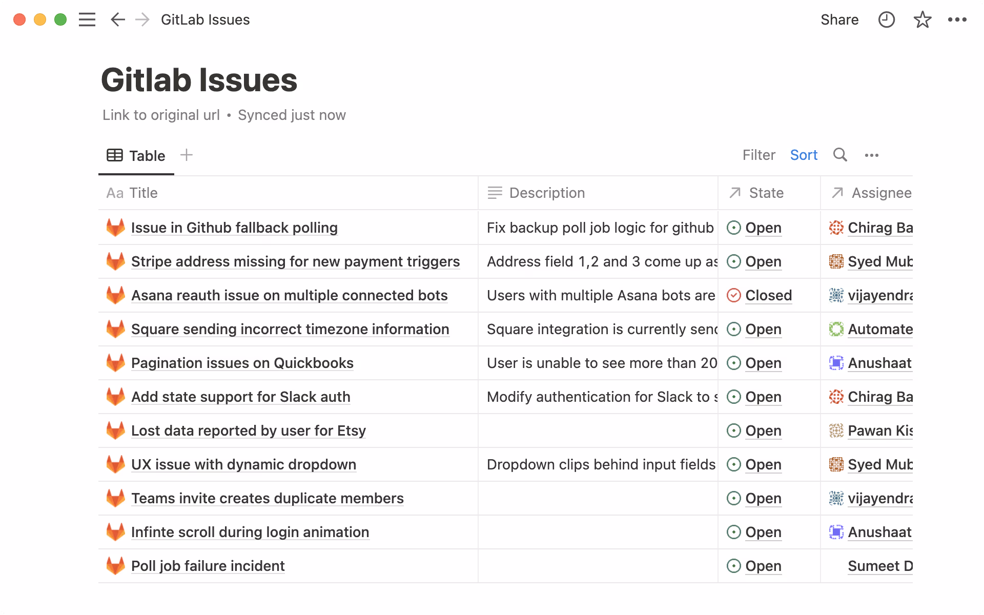 GitLab 同期データベース