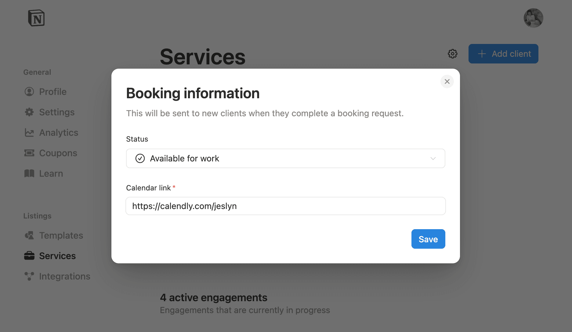 hc:予約リンクマーケットプレイス