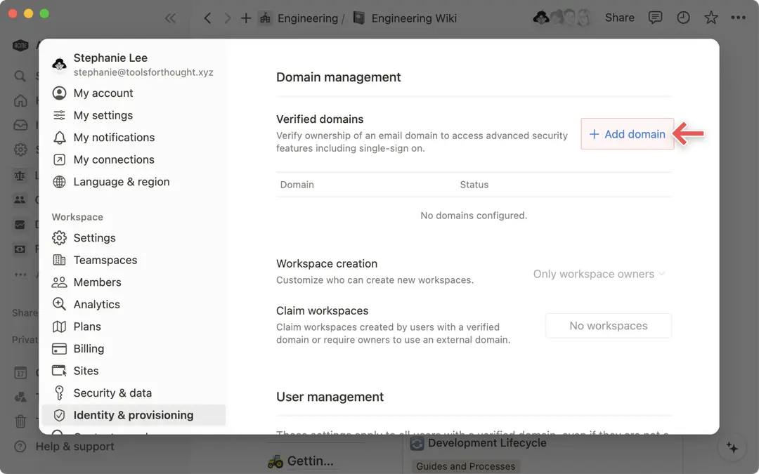 Domain-Verwaltung