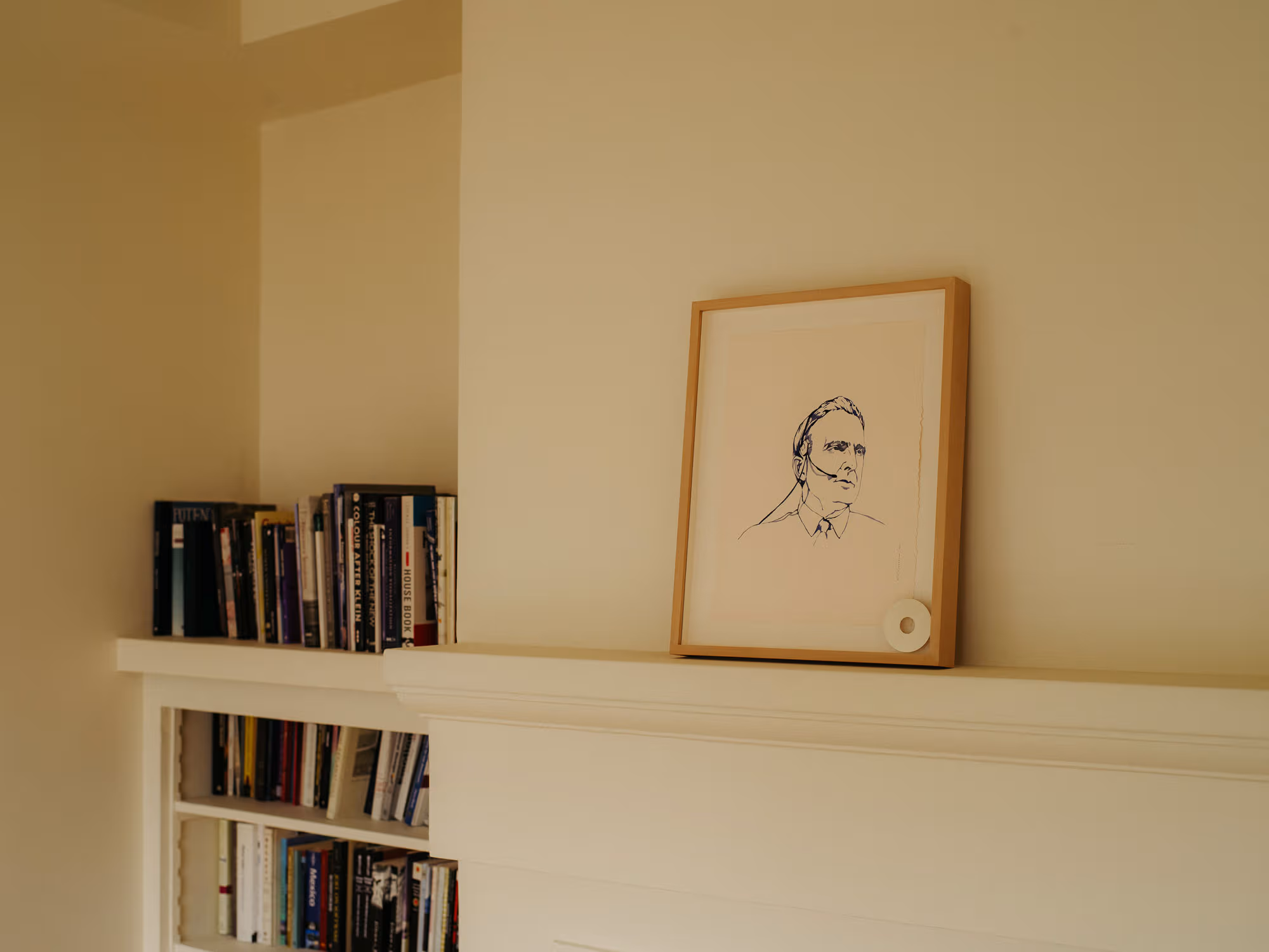 Notion's patron saint Douglas Engelbart on the mantle.