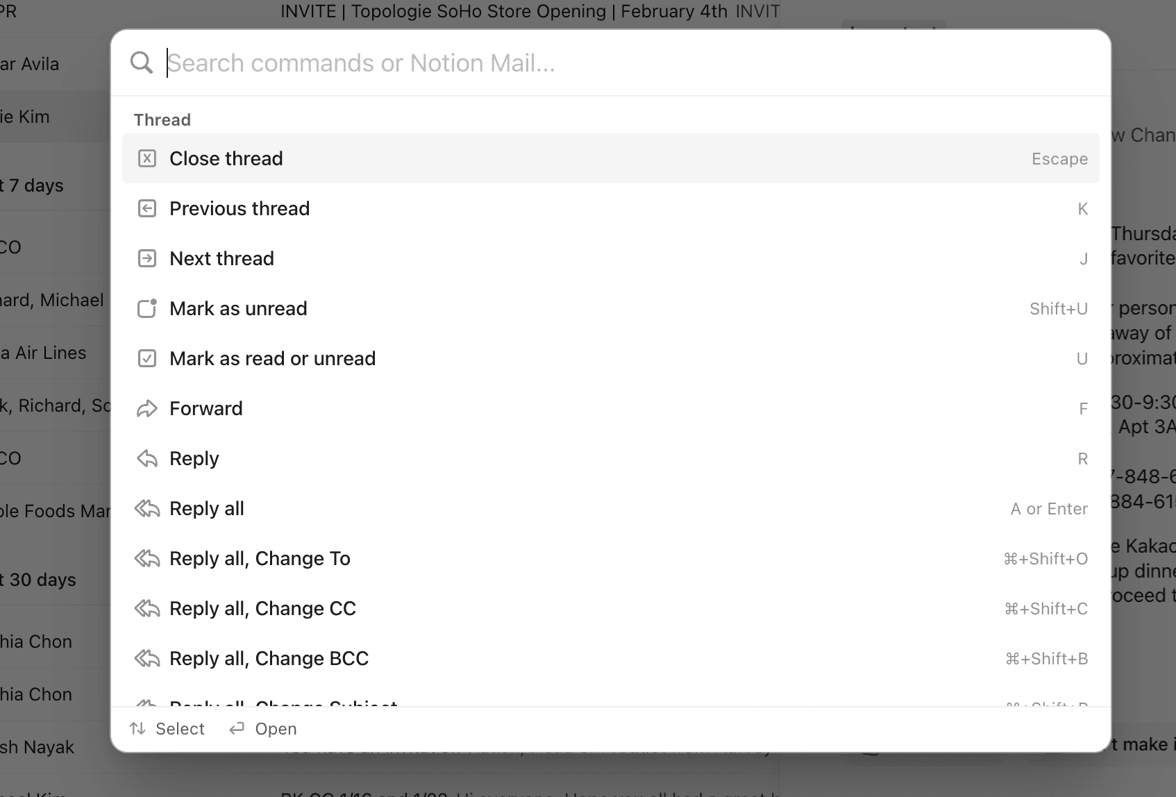 hc: notion mail shortcuts