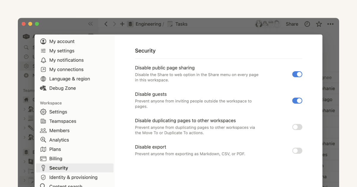 Notion エンタープライズ セキュリティプロビジョン